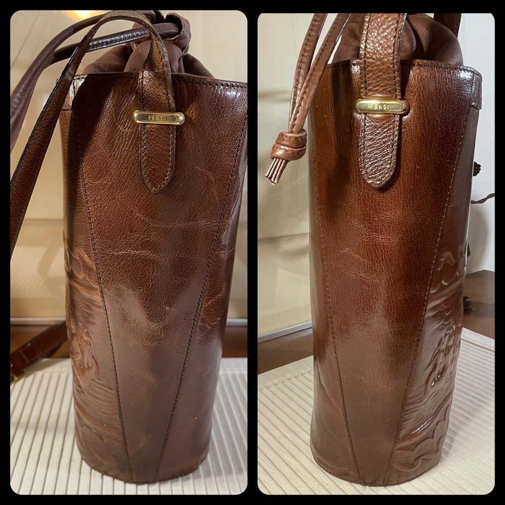 Fendi Ultra Rare Vintage all Leather Bucket Bag, One of a Kind! 40+yrs Old - Picture 10 of 17